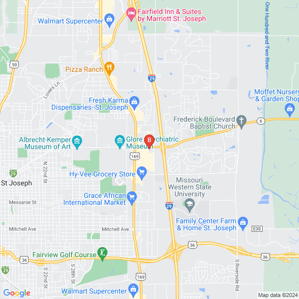 Collision Repair Specialists location map: 3900 Frederick Ave, Saint Joseph, Missouri